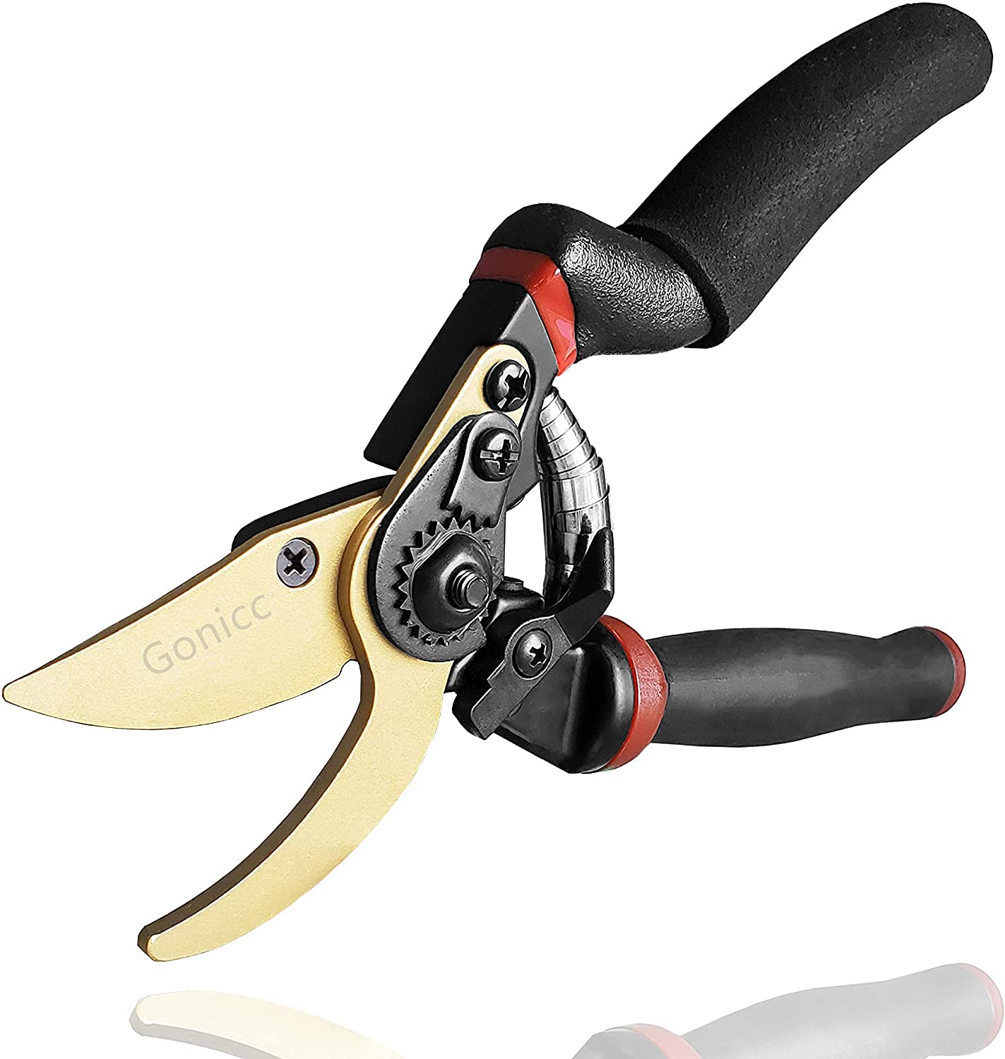 Gonicc 8.5' Professional Rotating Bypass Titanium Coated Pruning Shears(Gpps-1014), Secateurs, Scissors, Pruners With Heavy Dut