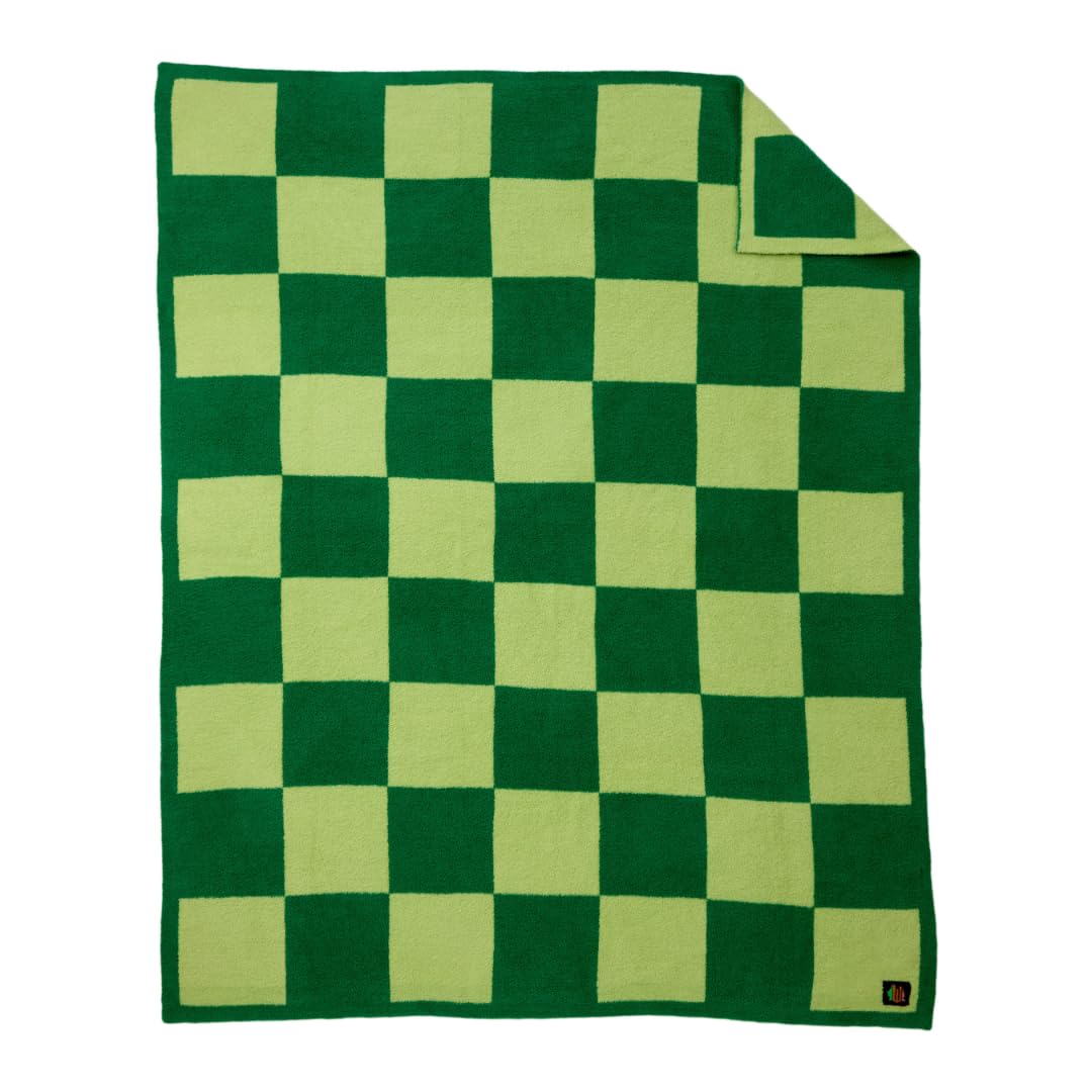 Franco Wicked Elphaba Paul Tazewell Checkered Bedding Soft Cozy Feather Knit Intarsia Throw Blanket, 50 In X 60 In, (Officially