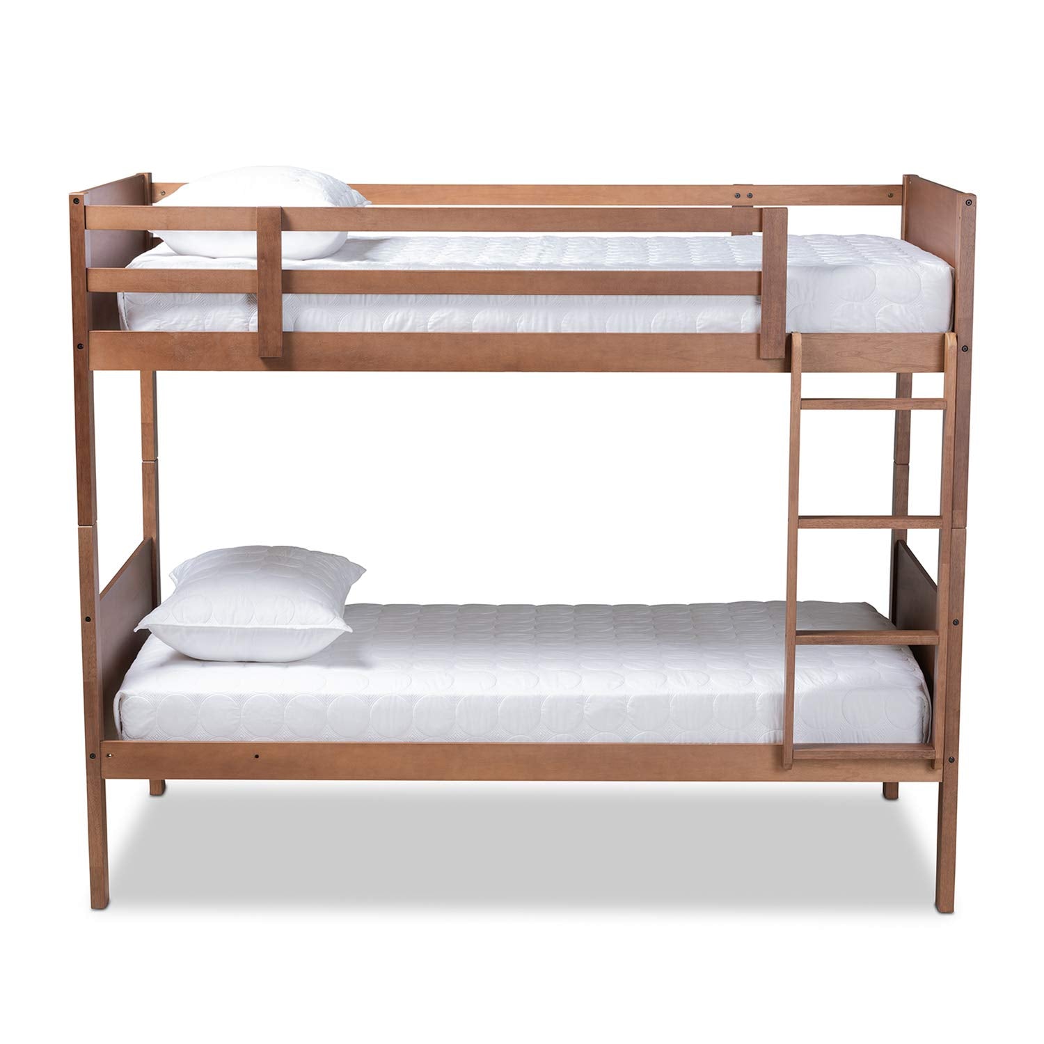 Baxton Studio Elsie Modern and Contemporary Walnut Brown Finished Wood Twin Size Bunk Bed