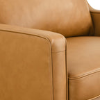 Modway Impart Upholstered Genuine Leather Armchair in Tan