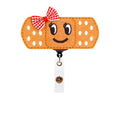 Yoroyal Retractable Bandaid Badge Holder With Cute Knot, Nurse Rn Badge Reel, Alligator Clip