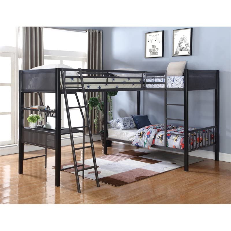 Coaster Meyers Twin/Twin/Twin Triple Bunk Bed, Black