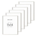 Haus and Hues White Oak 11x14 Picture Frame Set of 6 - Set of 6 11x14 Wood Picture Frame, 11x14 White Picture Frame, 14x11 Pictu