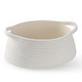Luckyiren Oval Cotton Rope Shelf Basket with Handles, 13.5Inch Storage Bin