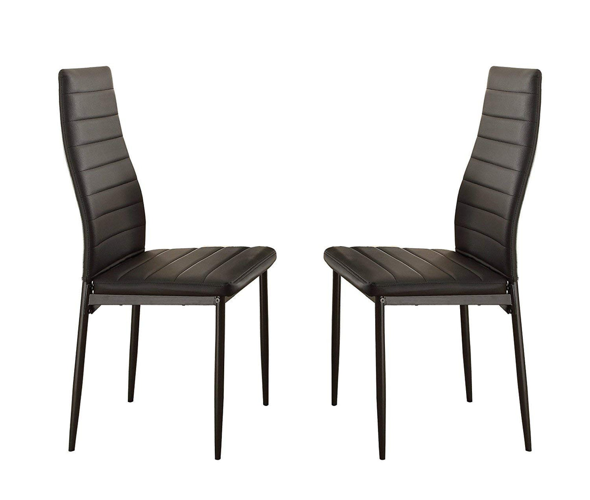 Benjara Benzara Bi-Cast Vinyl Side Chairs, Set Of Two, Black