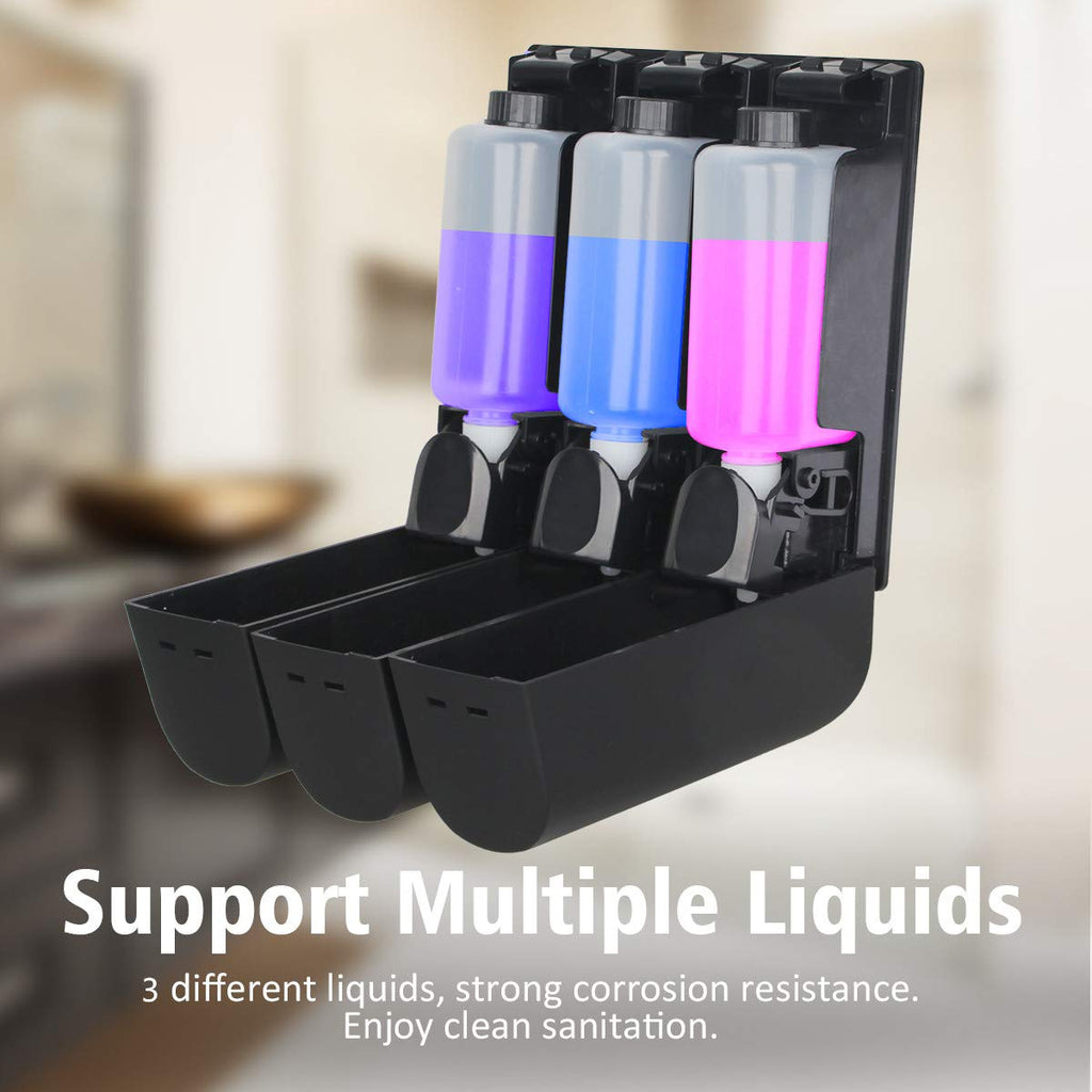 Aumio Chamber Shower Soap Dispenser Trio Wall Mounted Shampoo And Conditioner Dispenser, Conditioner Body Wash Dispenser Set, No