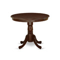 East West Furniture Angr5-Mah-W 5 Piece Dining Room Table Set Includes A Round Kitchen Table With Pedestal And 4 Dining Chairs, 36X36 Inch, Mahogany