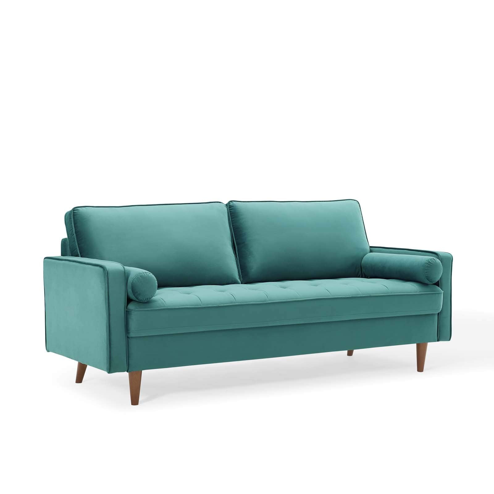 Modway Eei-3764-Tea Valour Performance Velvet Sofa, Teal