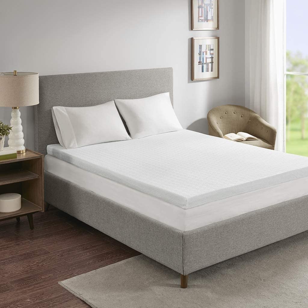Sleep Philosophy Gel Infused Memory Foam Mattress Topper Luxurious All Season Enhanced Bed Support, Twin(3' Thick), Removable 3