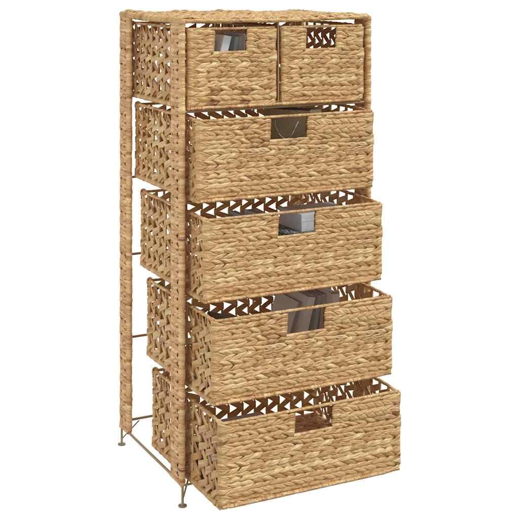 vidaXL Storage Unit with 6 Baskets 18.5&quot;x14.6&quot;x39.4&quot; Water Hyacinth