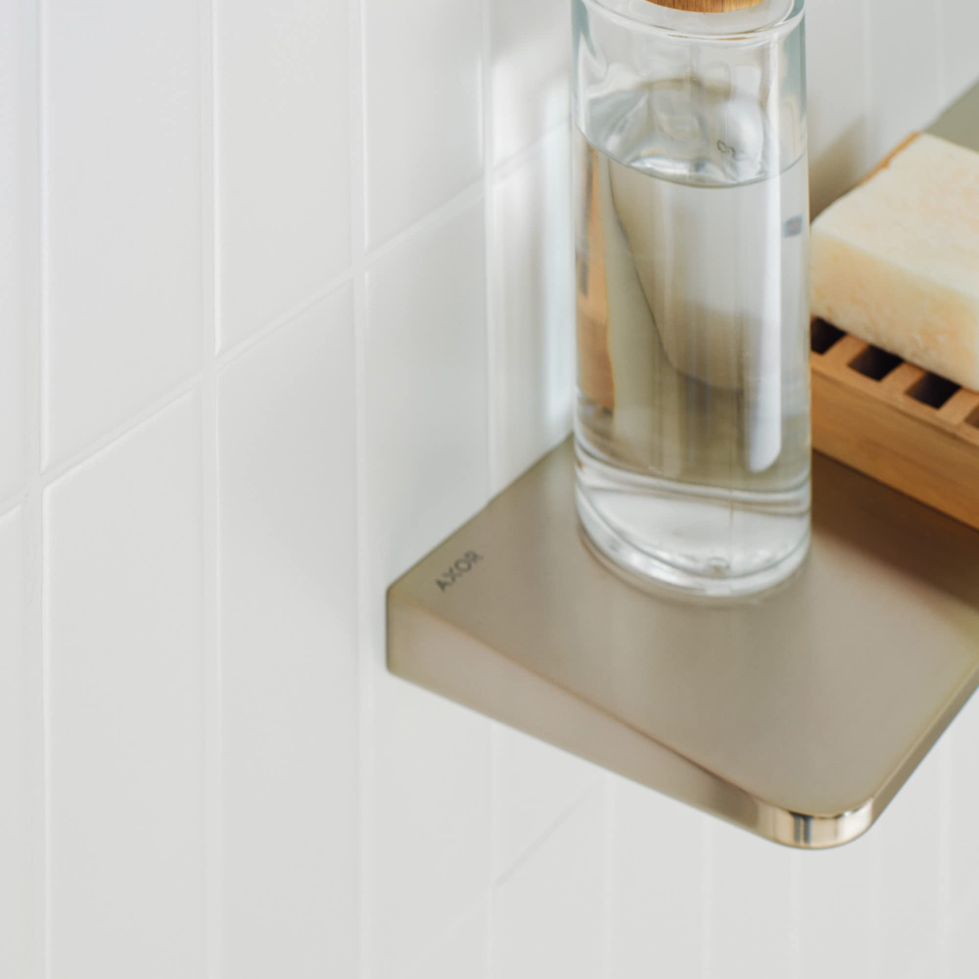 Axor Universal Circular 16-Inch Modern Shelf, 16'' In Chrome, 42844000