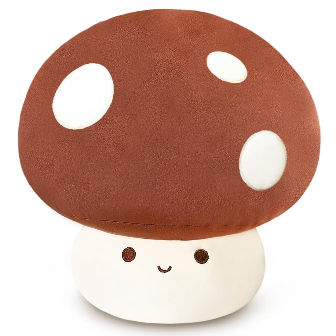 Yeqivo Cute Mushroom Plush Toy, Brown Mushroom Plush Pillow 3D Soft Mushroom Plushie, Mushroom Hugging Plush Pillow Gift for Gir