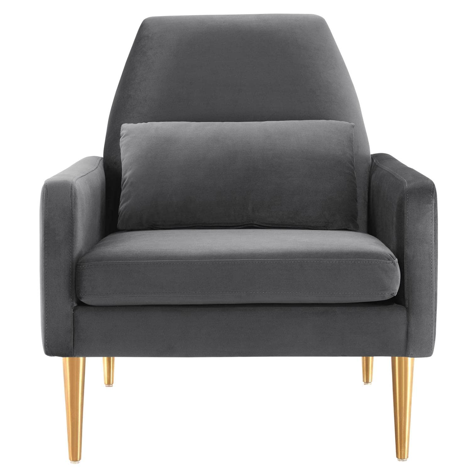 Modway Liliana Performance Velvet Armchair With Charcoal Finish Eei-5021-Cha