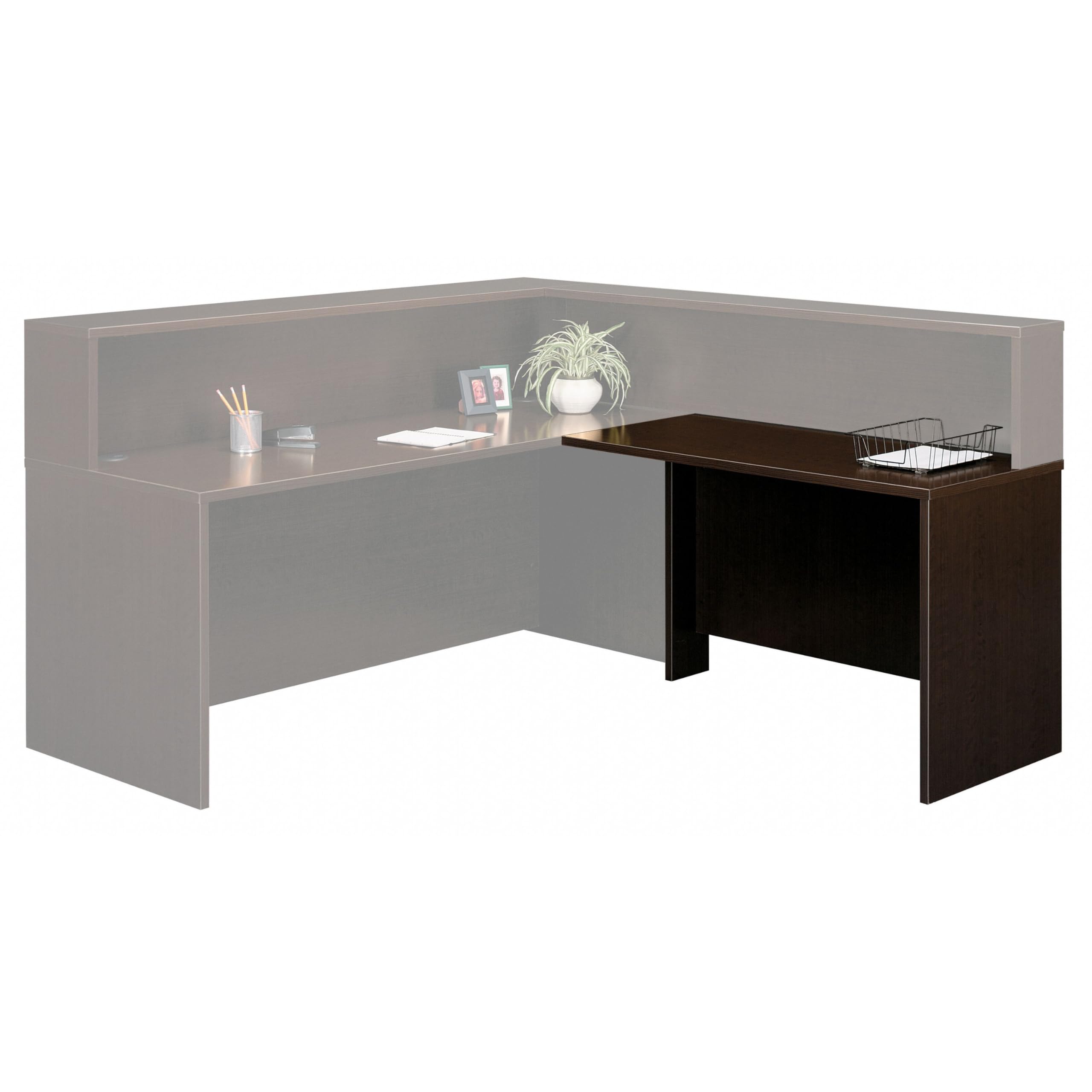 Bush Furniture Wc12924 Westfield 48Wx24D Return Bridge Mocha Cherry