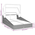 vidaXL Modern Sunbed with Foldable Roof in Gray Poly Rattan – Weather Resistant, Easy-to-Clean Garden Lounge Bed with Removable, Washable Cushion Covers