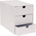 Bigso Ingrid 3-Drawer Fiberboard Desk Organizer Drawers | Durable Desk Storage Organizer With Drawers For Office Supplies And Ac