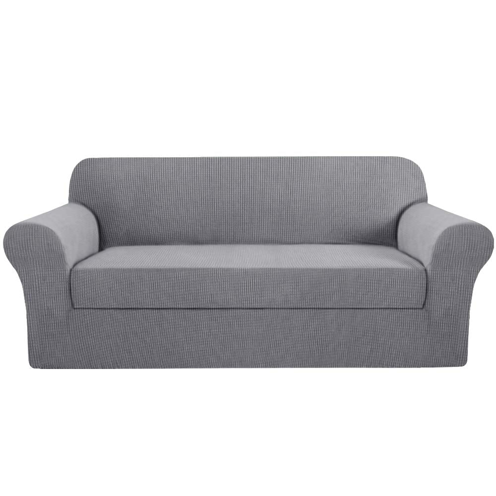 H.Versailtex Sofa Cover 2 Piece Stretch Couch Covers For 3 Cushion Couch Sofa Slipcover Protector Cover With Individual Seat Cus