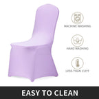Peomeise Stretch Spandex Chair Cover For Wedding Party Dining Banquet Event (Lavender, 12)