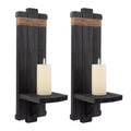 2Pcs Gothic Style Wall Mount Rustic Candle Holders- Farmhouse Wall Mounted Wooden Candle Holders for Flower Vase- Handmade Hangi