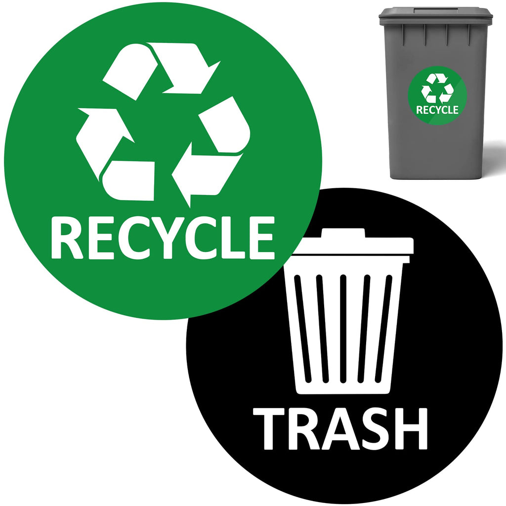 Sukh 6 Pack Recycle Sticker for Trash Can Large Sign Garbage Recycling Sticker Reuse Recycle Vinyl Perfect for Kitchen Necessity