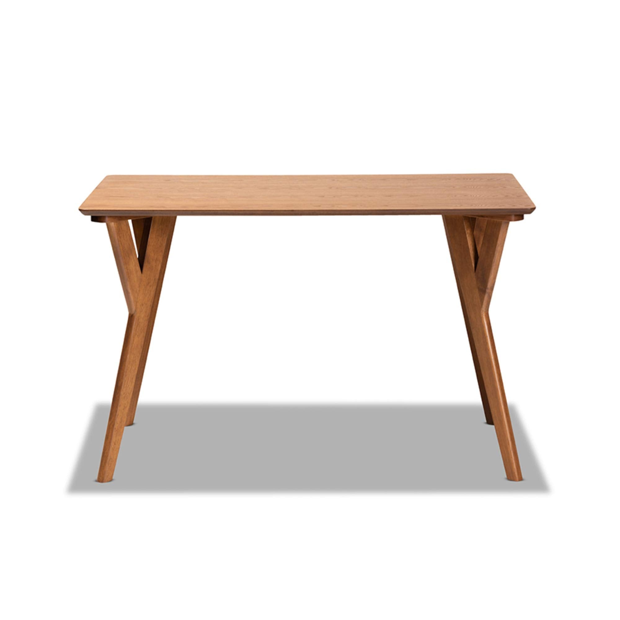 Baxton Studio Sahar Mid-Century Modern Transitional Walnut Brown Finished Wood Dining Table