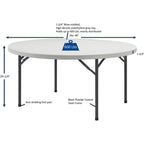 Lorell Banquet Table, 48 by 48 by 29-1/4-Inch, Platinum