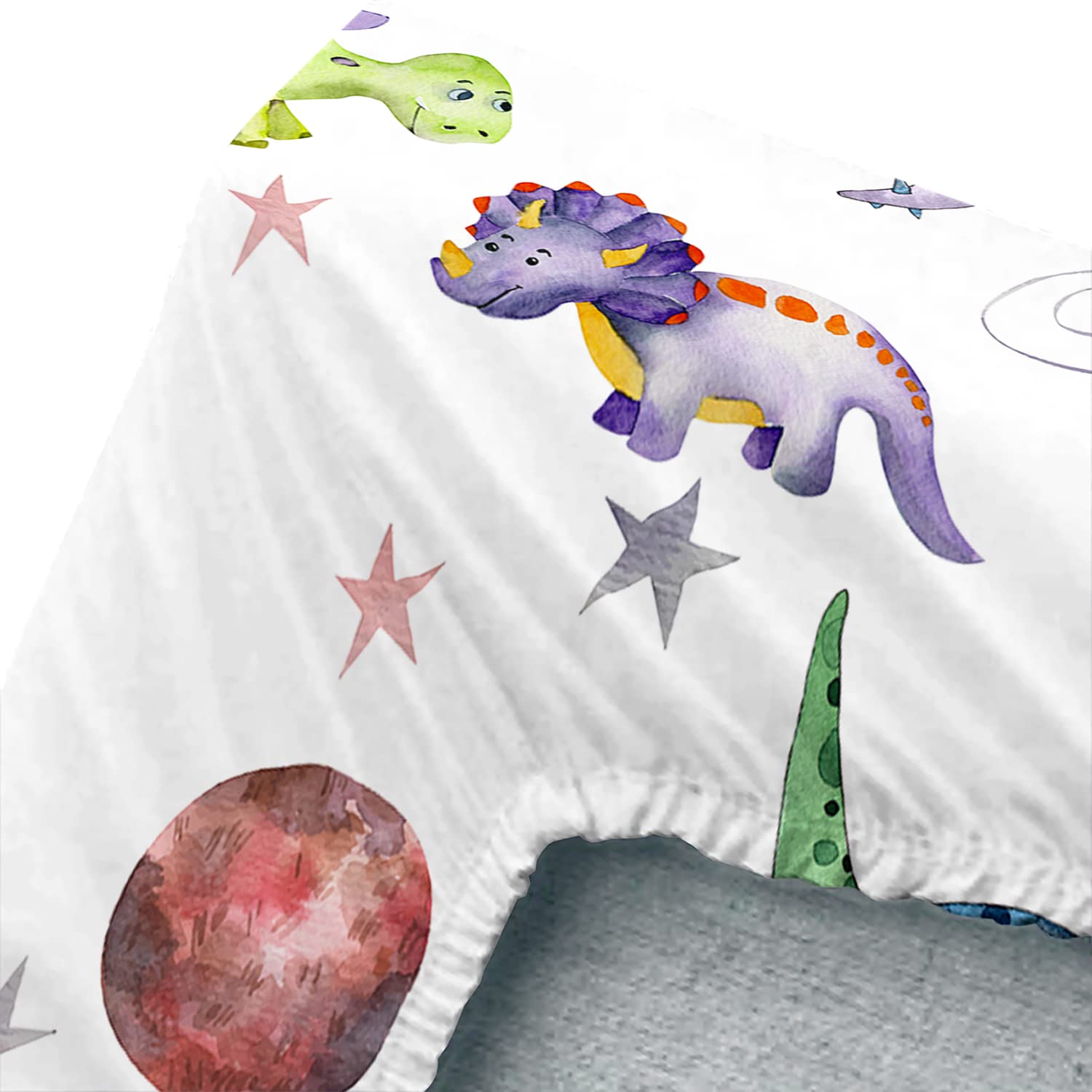 Cvhouse Dinosaur Fitted Sheet Twin Size,Dinosaur Bedding Set,Dinosaur Bed Sheet Set For Kids Teens,1 Flat Sheet & 1 Fitted Sheet