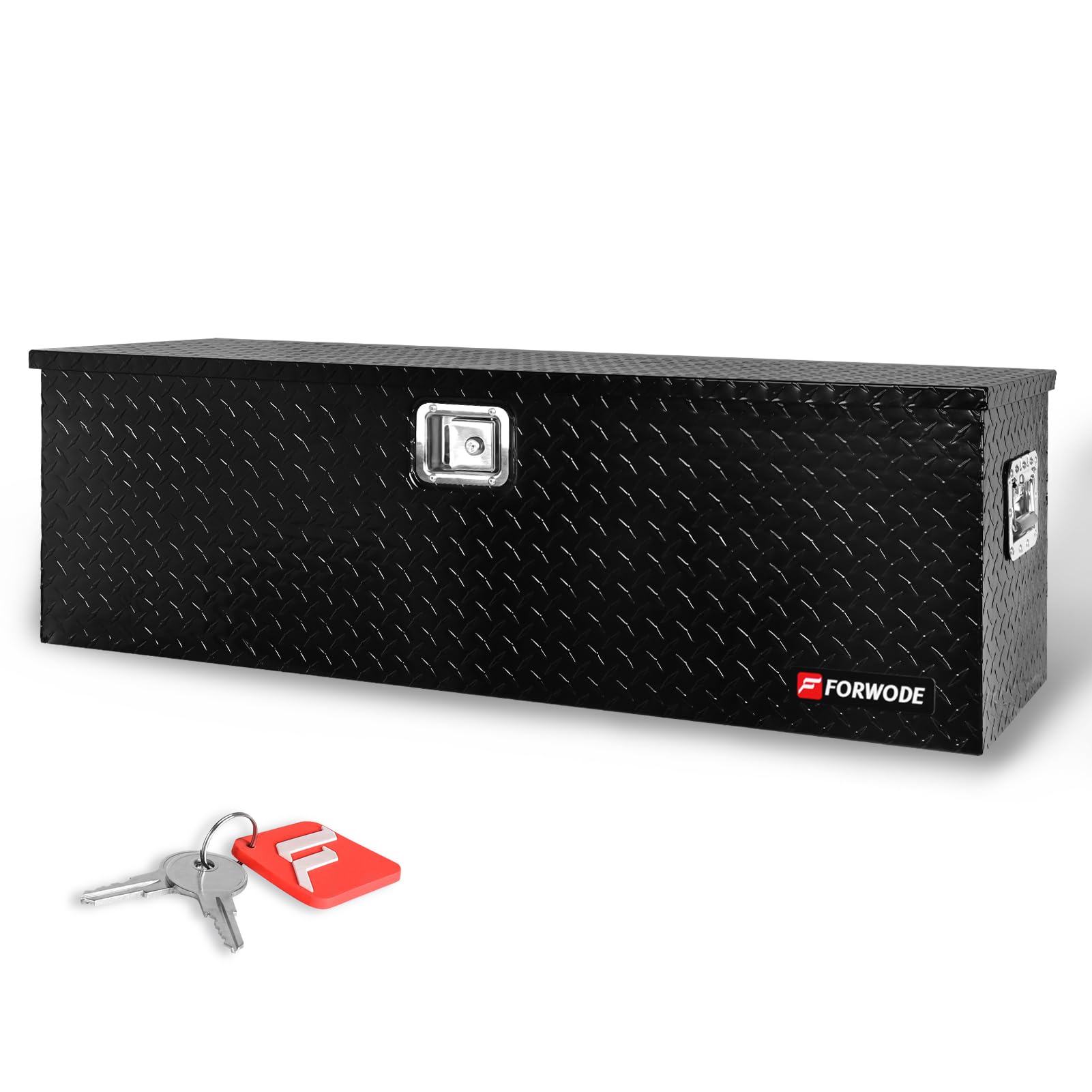 Forwode 49 Inch Aluminum Truck Tool Box For Pickup Truck Bed Rv Toolbox - Heavy Duty Waterproof Storage Organizer Chest With Han