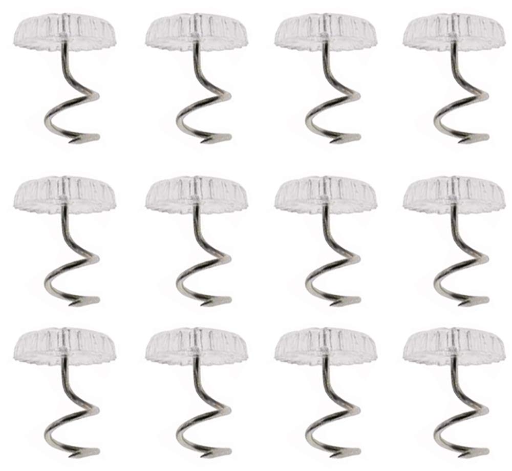 Royee 12 Pcs Twisty Pins Clear Head Screws Fasteners For Upholstery Slipcovers Bed Skirts Sofa Car Van Home Furniture Hold Bed S