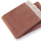 HomeRoots Cotton/Acrylic Soft Terracotta Links Pattern Throw Blanket