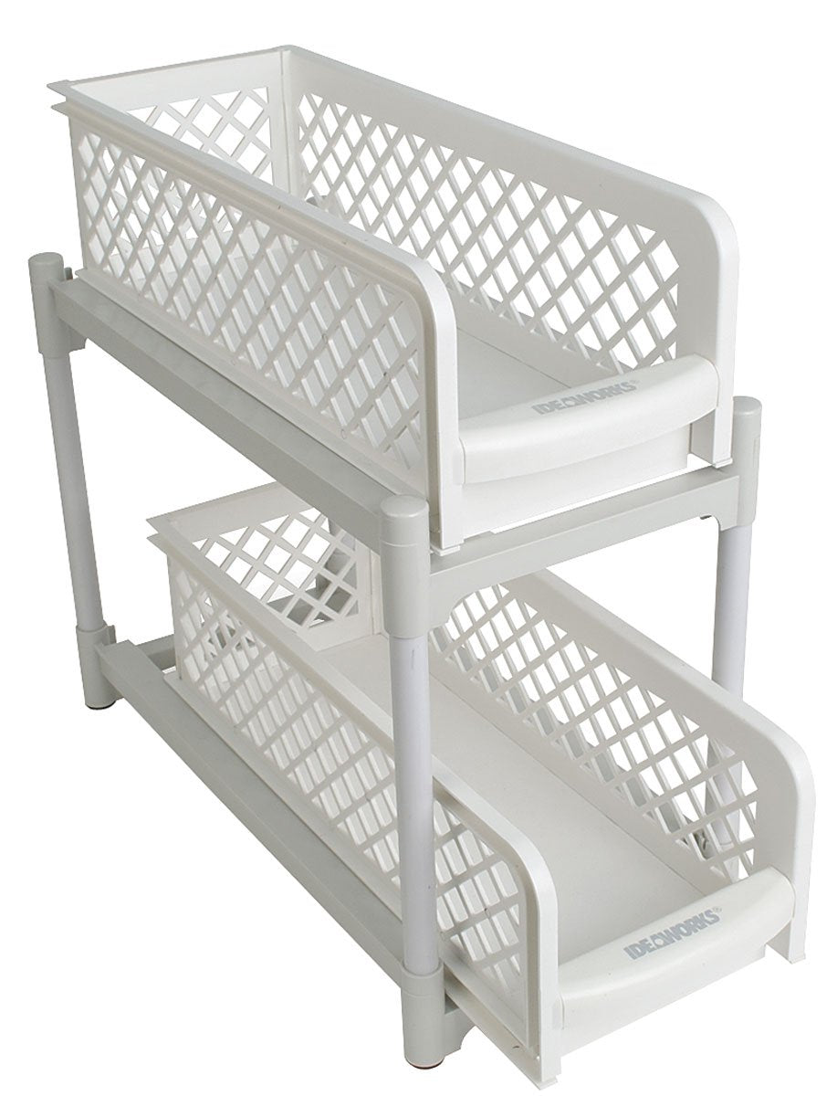Fox Valley Traders 2 Tier Sliding Shelves, One Size Fits All, White