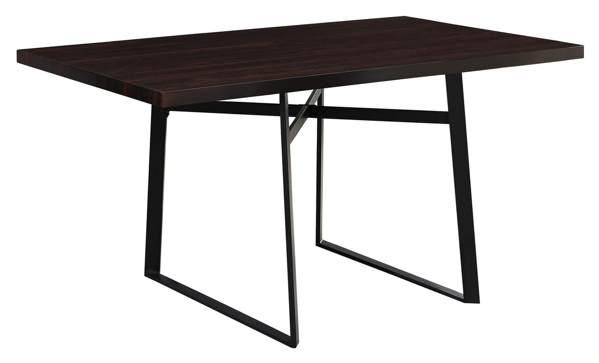 Monarch Specialties I DINING TABLE - 36'X 60'/ CAPPUCCINO/BLACK METAL, 60'L x 36'D x 30'H,