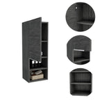 Medicine 32H Single Door Cabinet, 2 External Shelves, 2 Interior Shelves, Smokey Oak