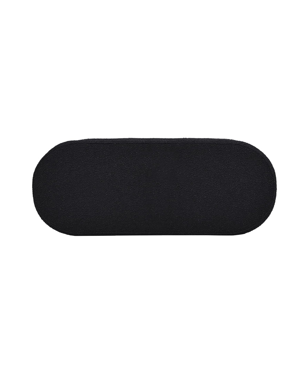 Jennifer Taylor Home Fuji 49" Upholstered Oval Storage Bench, Ebony Black Boucle
