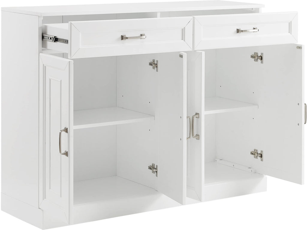 Crosley Furniture Stanton Traditional Sideboard Buffet Cabinet with Storage, White