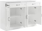 Crosley Furniture Stanton Traditional Sideboard Buffet Cabinet with Storage, White