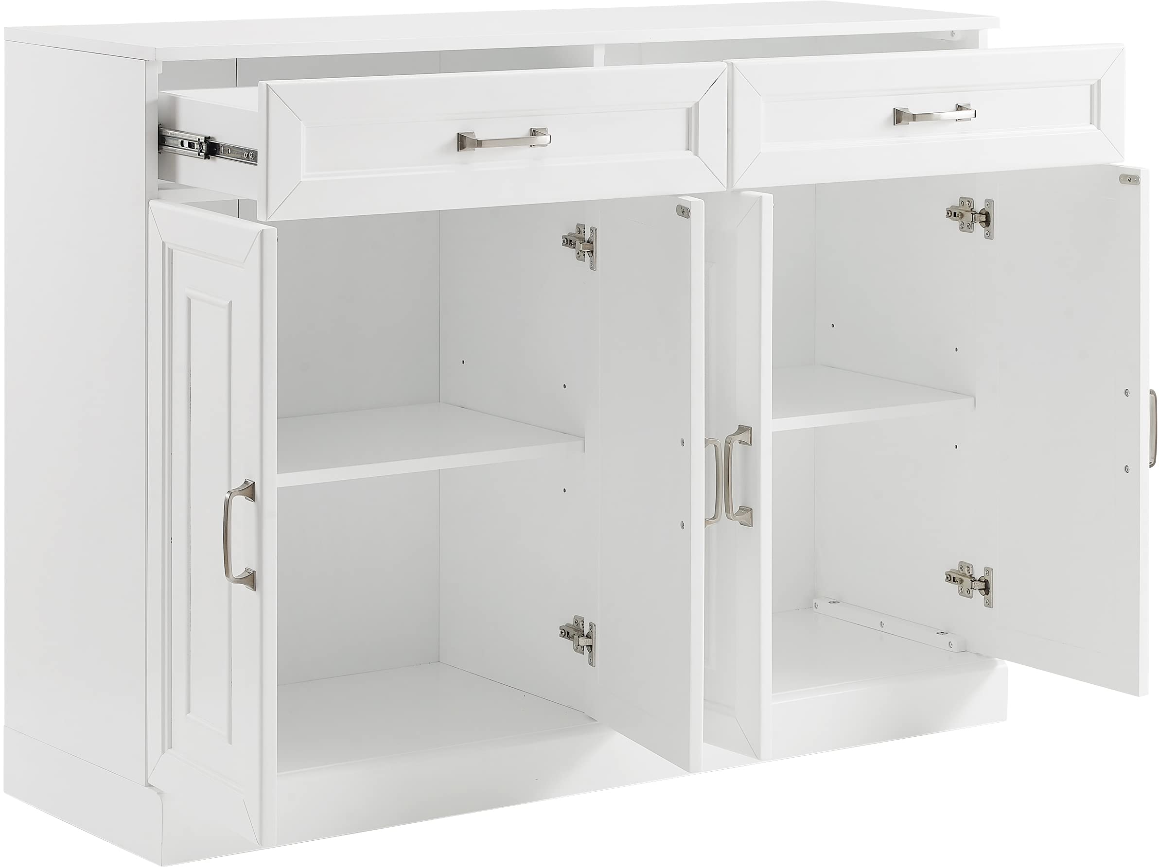 Crosley Furniture Stanton Traditional Sideboard Buffet Cabinet with Storage, White
