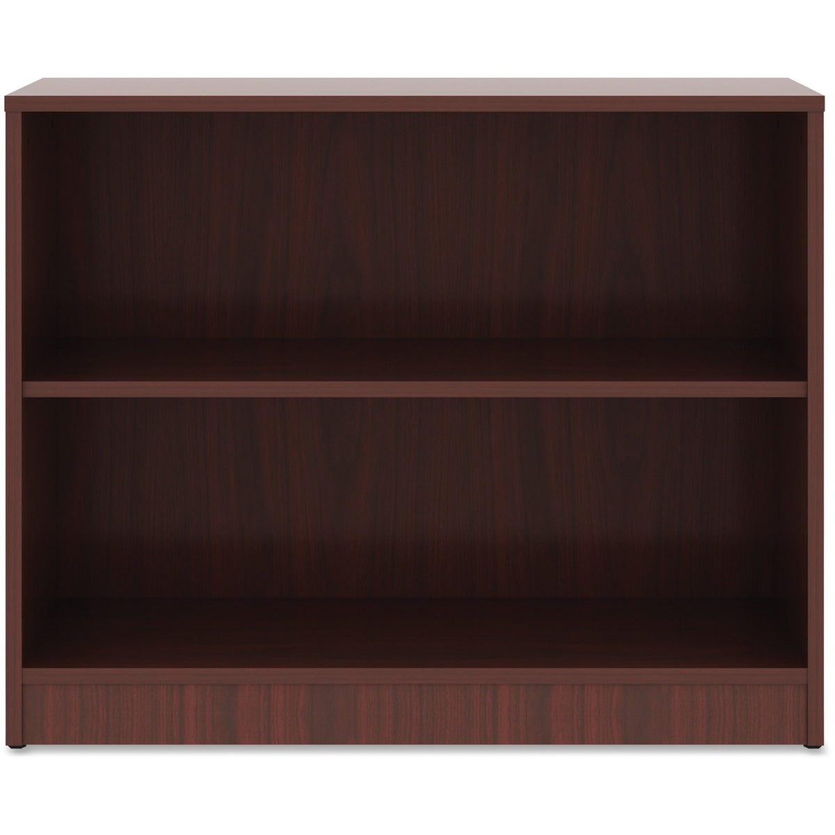 Lorell Mahogany Laminate Bookcase Book Rack, 29.5&quot; X 36&quot; X 12&quot;