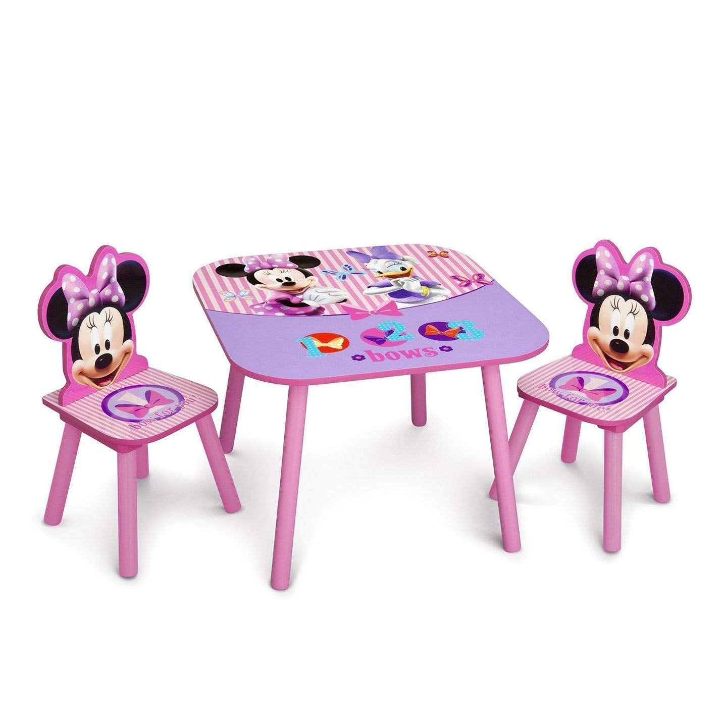 Delta Children (2 Included), Disney Minnie Mouse Kids Chair Table, 3-Piece Set, Multicolor