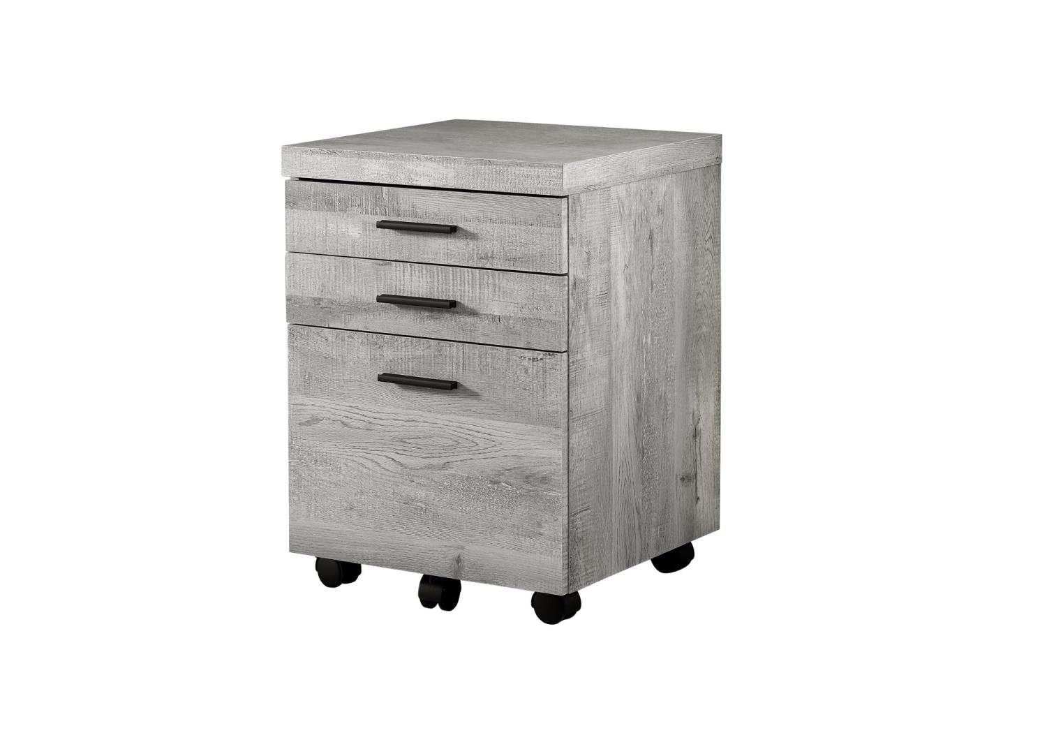 Monarch Specialties I 7401 File Cabinet, Rolling Mobile, Storage Drawers, Printer Stand, Office, Work, Laminate, Grey, Contemporary, Modern