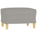 vidaXL Modern Fabric Armchair with Footstool - Light Gray - Comfy Seating for Living Room, Lounge - Easy Assembly Required