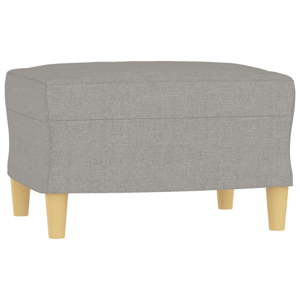 vidaXL Modern Fabric Armchair with Footstool - Light Gray - Comfy Seating for Living Room, Lounge - Easy Assembly Required