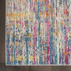HomeRoots Ivory/Multi 100% Polypropylene 7’ x 10’ Ivory Abstract Striations Area Rug