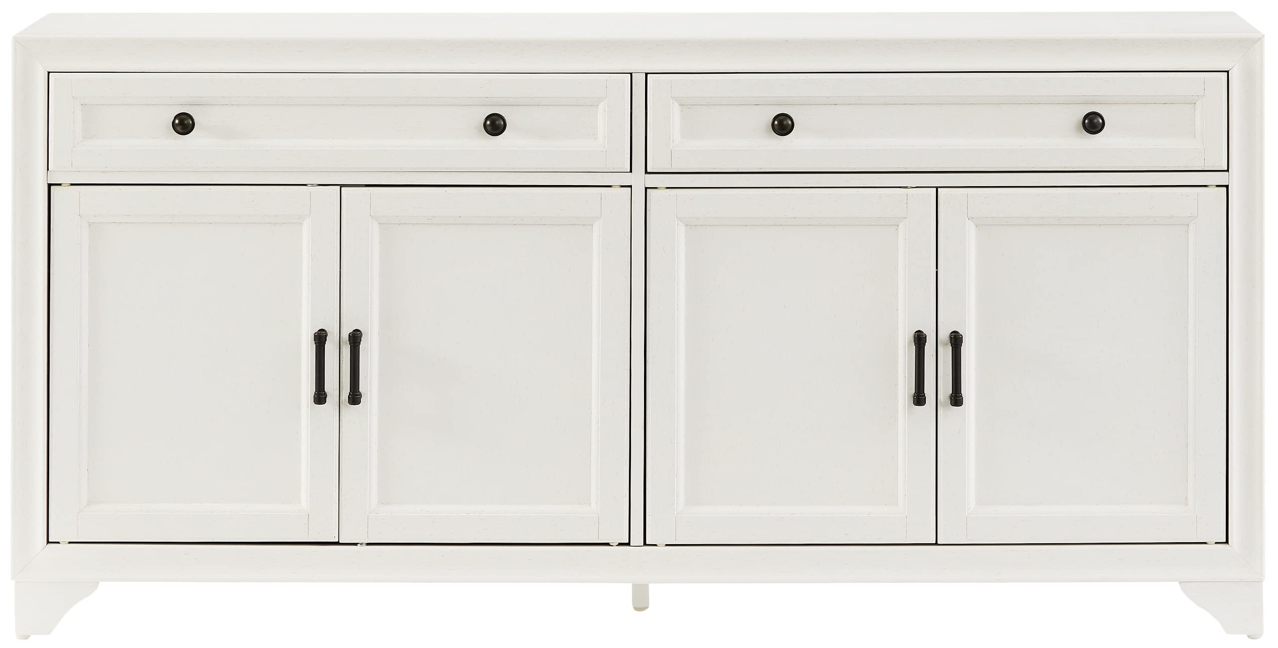 Crosley Furniture Tara Modern Farmhouse Sideboard Buffet Cabinet with Storage, Distressed White