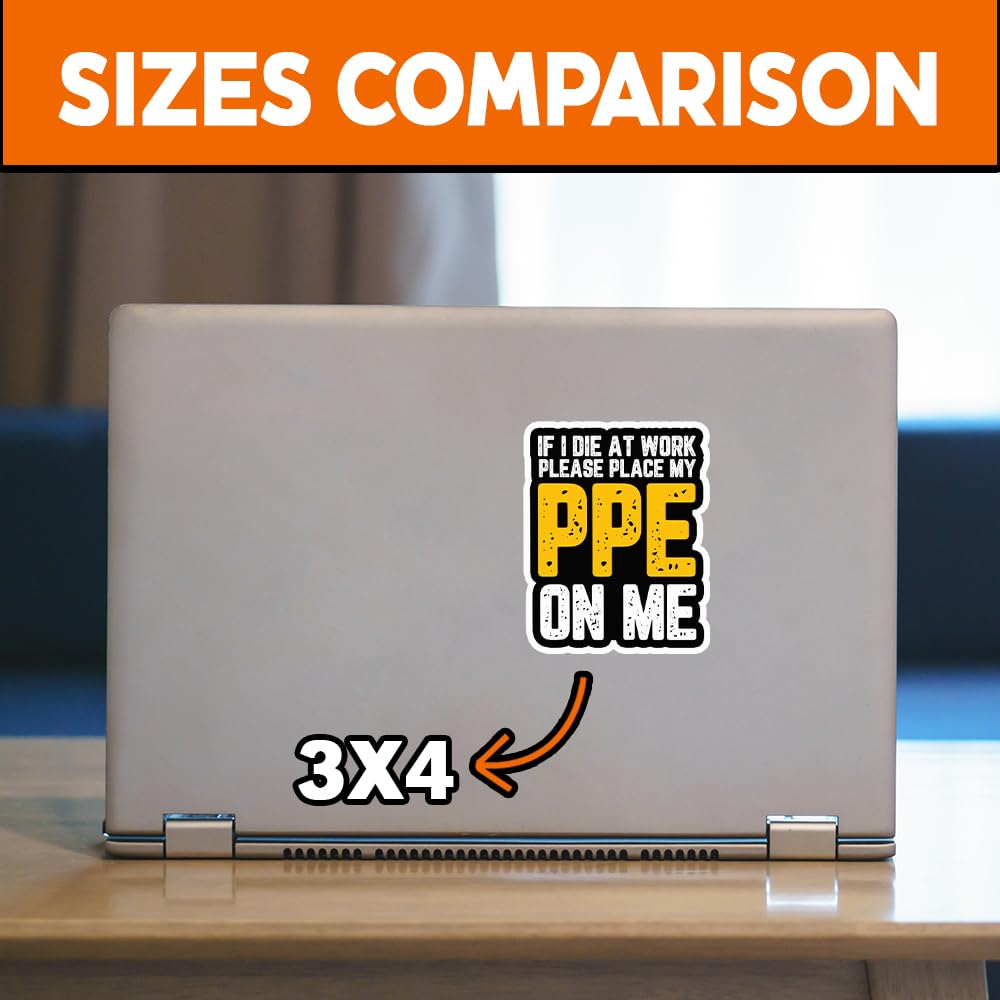 Maianey (3 Pcs) If I Die At Work Please Place My Ppe On Me Sticker Funny Electrician Stickers Electrical Engineer Electrician Jo