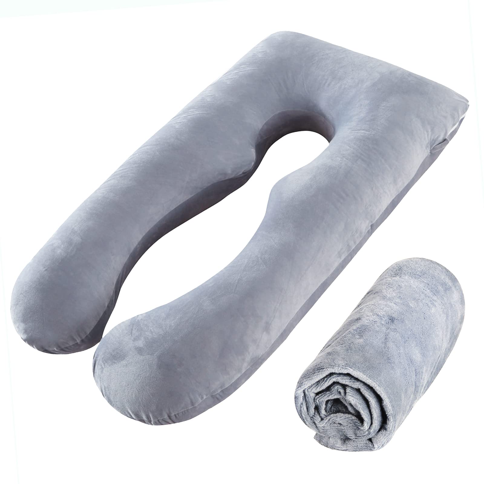 Sliguy Pregnancy Pillow Cover U Shaped, 57-Inch Replacement Pillowcase, Used For Maternity Pillows, 100 Velvet, Double Zipper St