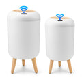 Pukomc 2 Pack Automatic Trash Can 12L /3 Gallon and 10L /2.64 Gallon Bathroom Trash Bin with Lid Touchless Small Smart Motion Se