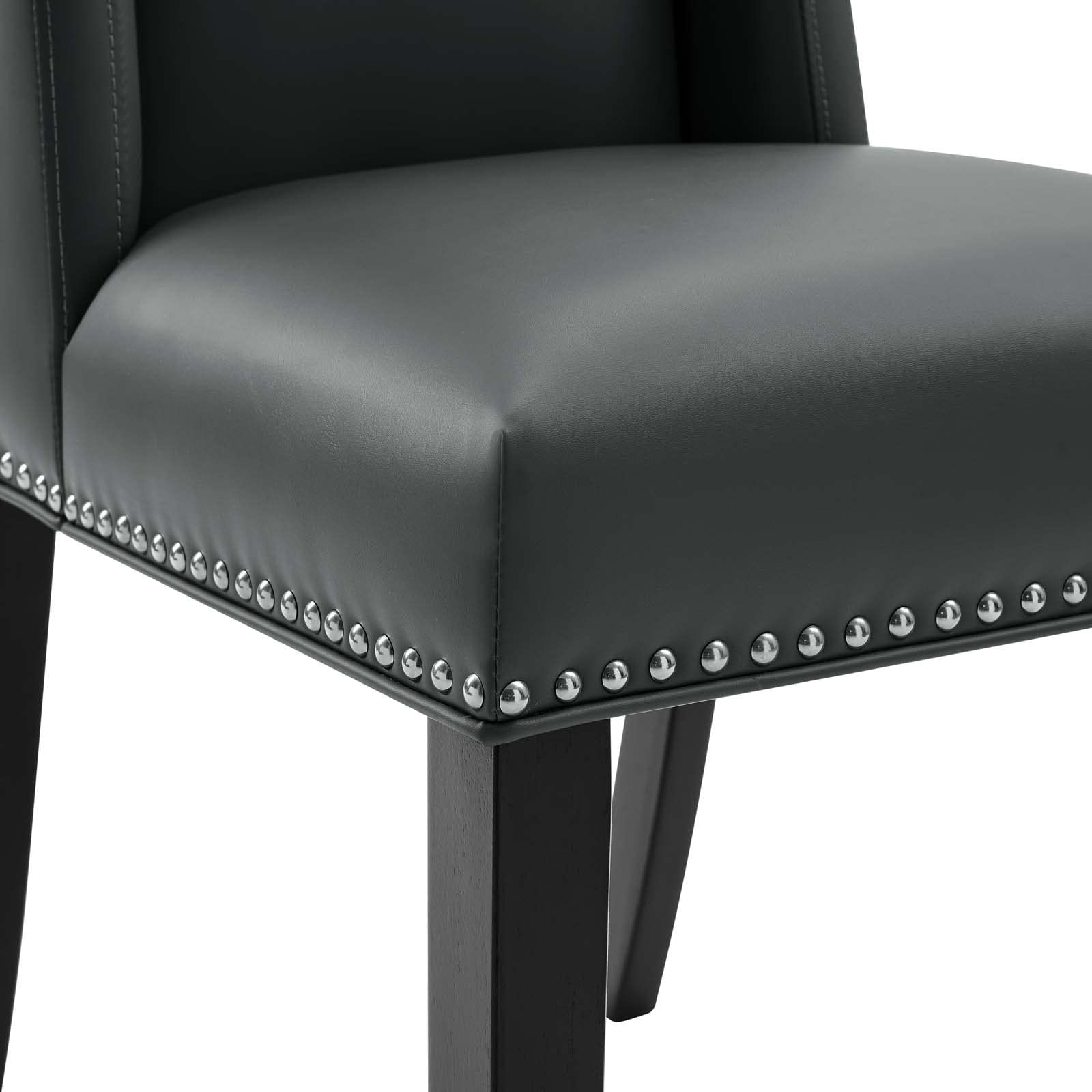 Modway Eei-2747-Gry-Set Baron Dining Chair Vinyl Set Of 2, Gray