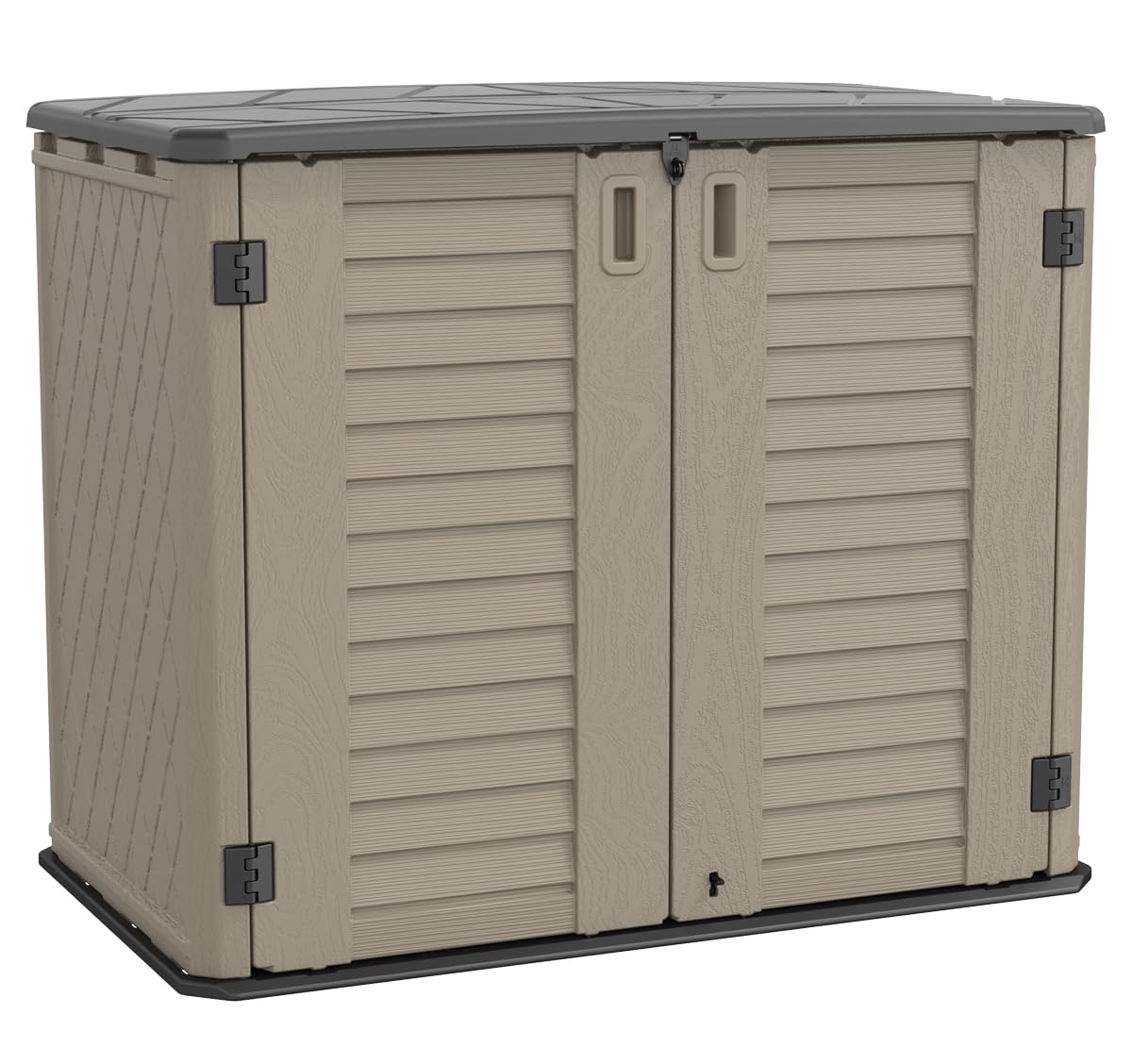 Kinying Outdoor Storage Shed - Horizontal Storage Cabinet Waterproof For Garden, Patio, Backyard, Storage Box For Easy Storage O