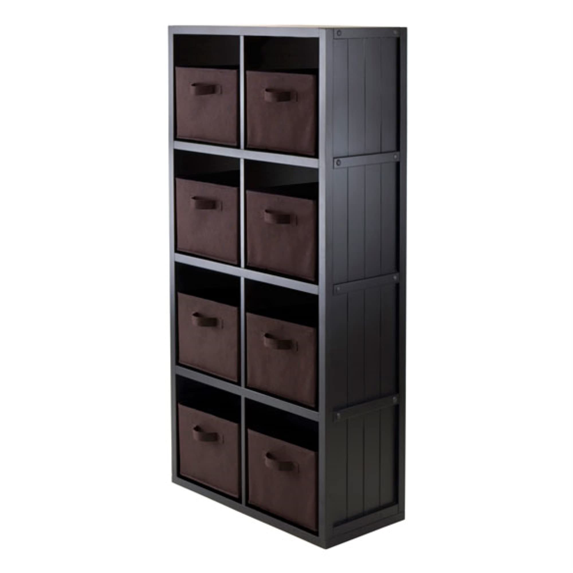 Ergode Timothy Collection | 2x2 Wooden Shelving Unit - Black | 25.6" W x 11.8" D x 27" H | Ample Storage for Pictures, Books, and More (20832-VV)
